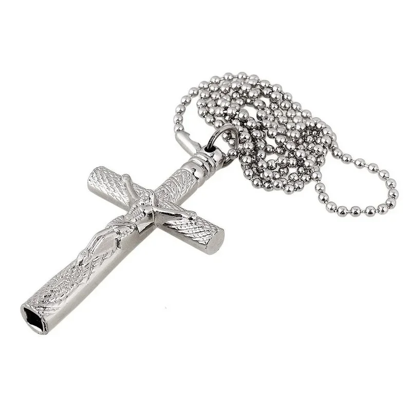 Jesus Cross 6mm Drum Key Wrench Drum Key Chain Silver Necklace Cross Drum Head Tuning Key