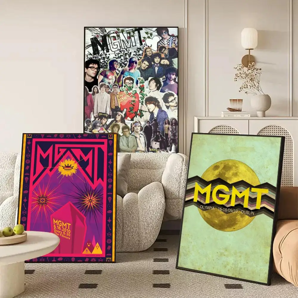 Rock Psychedelic Band M-MGMT-S Music Poster Canvas painting with prints Home bedroom living room decoration gift