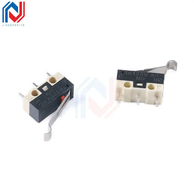 10Pcs Mini Micro Limit Switch NO NC 3 Pins PCB Terminals SPDT 1A 125V Roller Arc lever Snap Action Push Microswitches