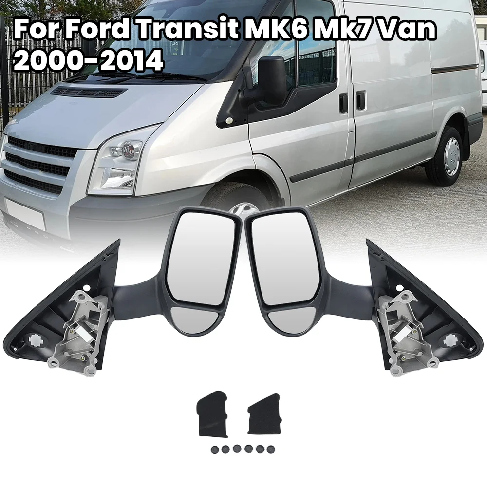 Side Door Mirror Assembly For Ford Transit MK6 MK7 Van 2000-2014 Textured Black Full Manual Folding Wing Mirror Car Accessories