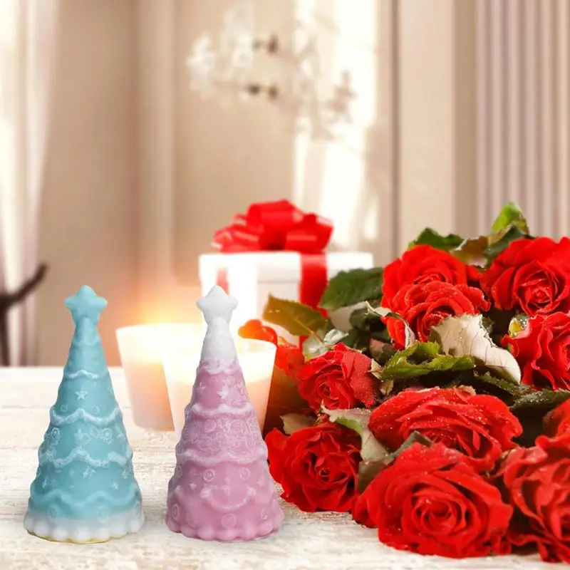 Christmas Tree Candle Molds Silicone Candle Soap Epoxy Resin Wax Mold Candle Silicone Molds For Aromatherapy Candle Chocolate