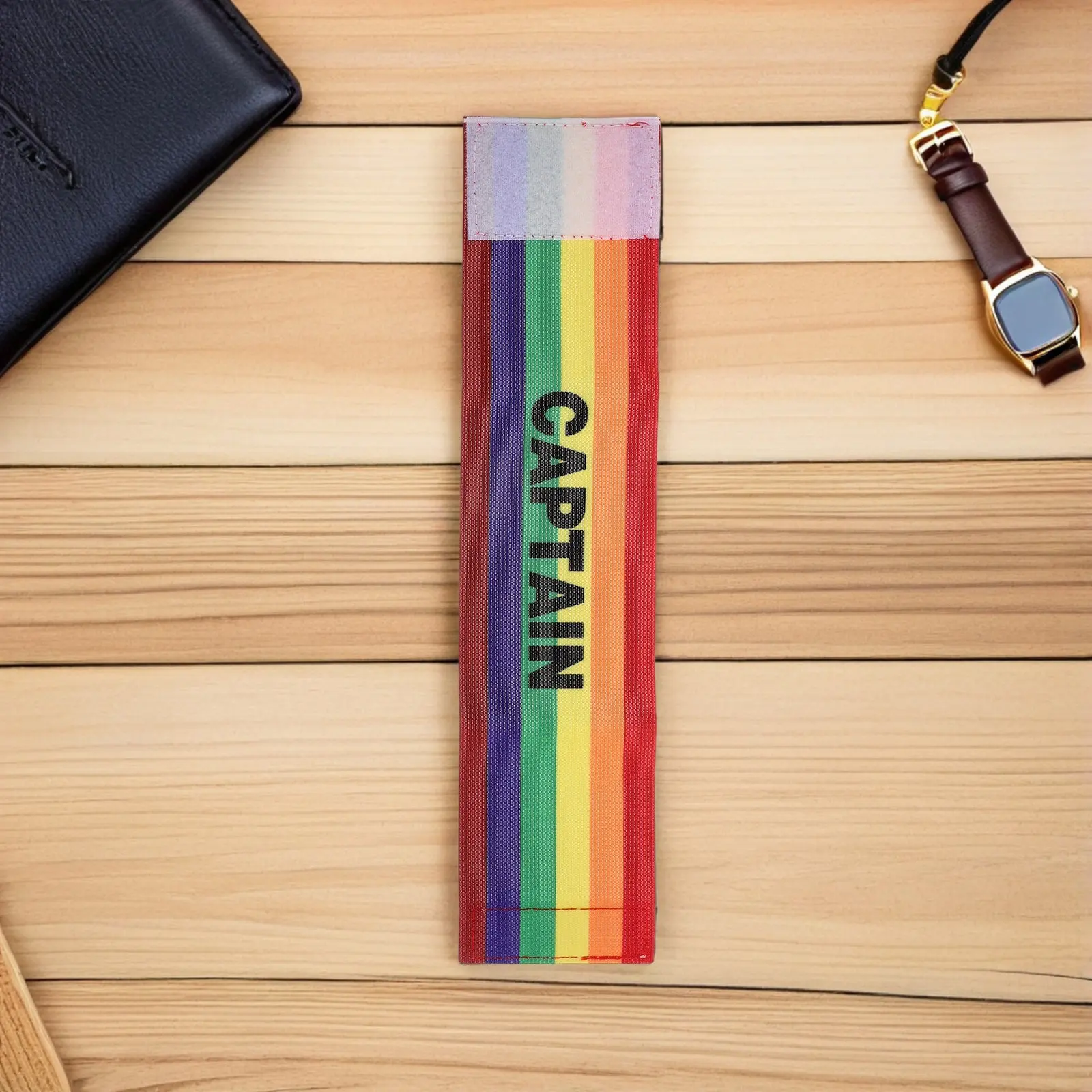 2Pcs Captain Armband Elastic Rainbow Wide Adjustable Soccer Football Team Leader Band Training Competition Captains Bands Adult