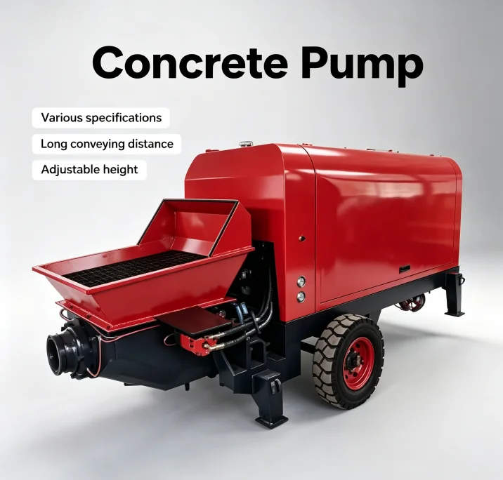 Small Electric Concrete Delivery Pump Mini Cement Transfer Machine For Civil Engineering Residential Building Site Working Use