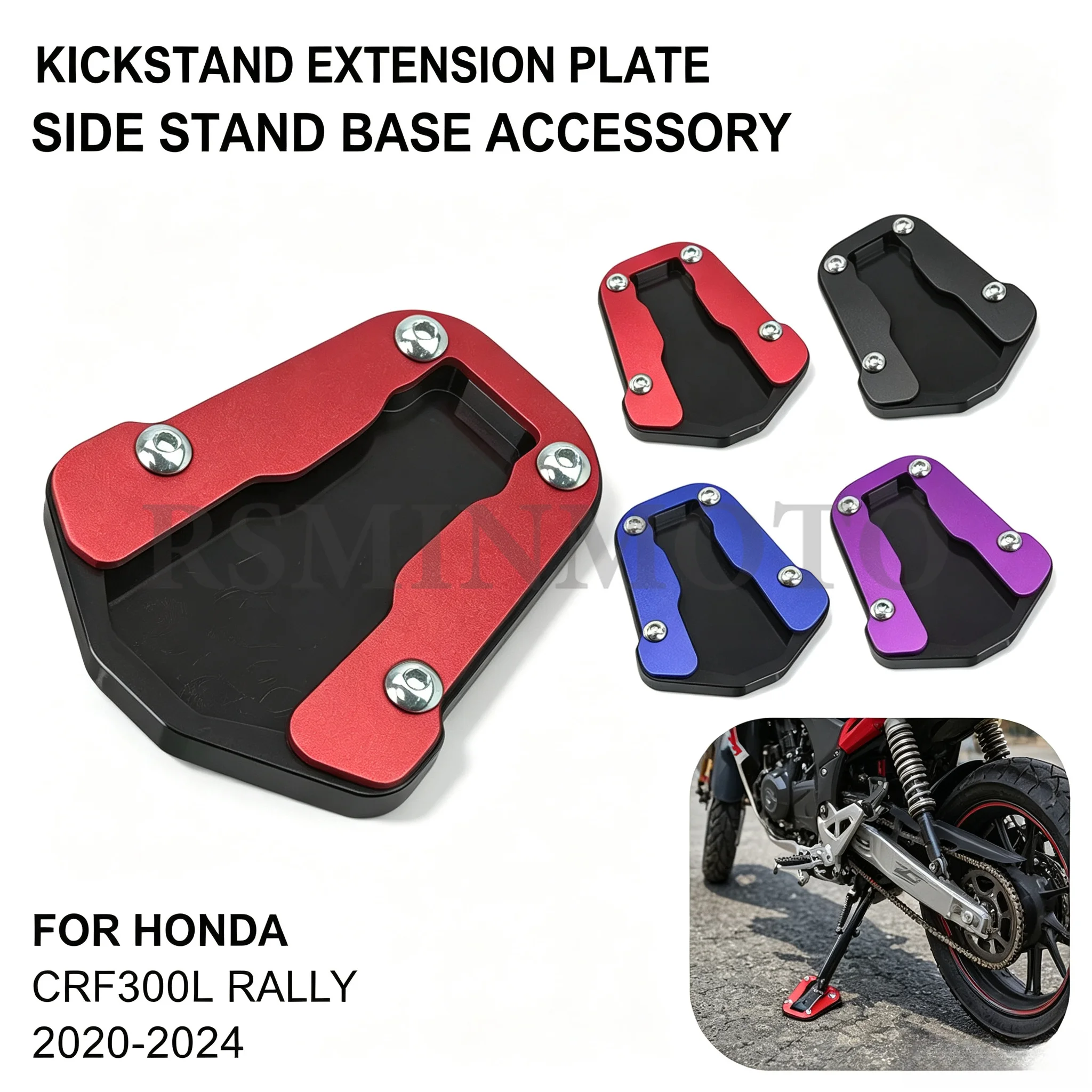 Side Stand Enlarger Pad CNC Kickstand Extension Support Plate Motorcycle Accessories For Honda CRF300L CRF300L Rally CRF300