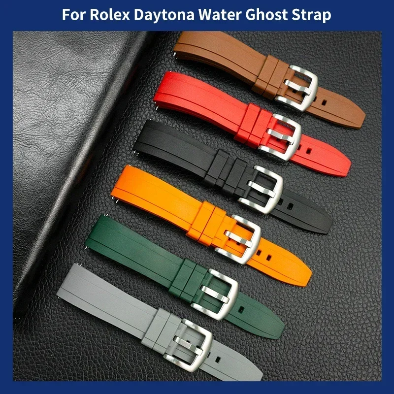 

Quality Fluoro Rubber Watch Strap 18mm 20mm 22mm 24mm Sport Watchband Black Green Wristband With Quick Release Band