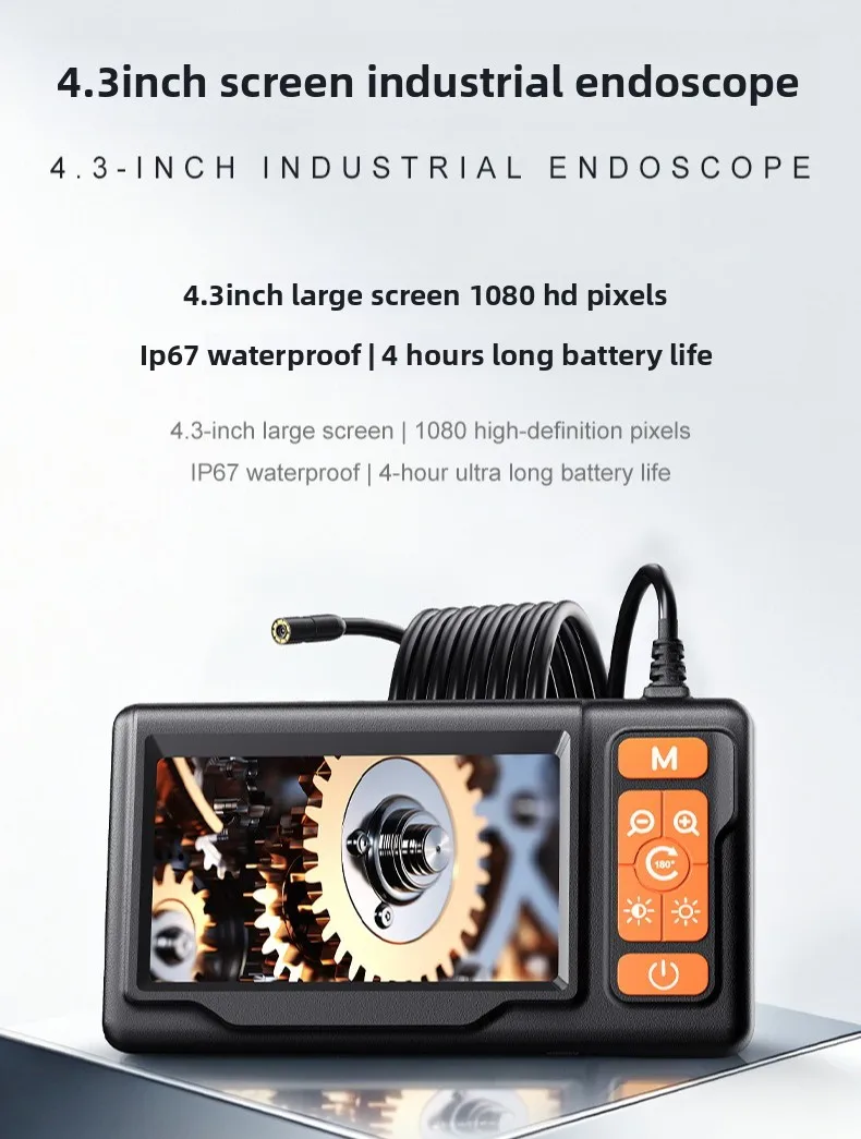 Pipe endoscope high definition camera industrial sewer pipe dredging detection auto repair engine visual probe
