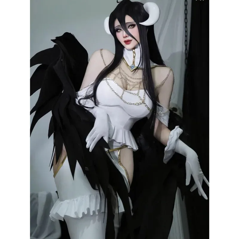 

lili 123Overlord Undead King Ya'er Bede cosplay white tight fitting dress anime costume