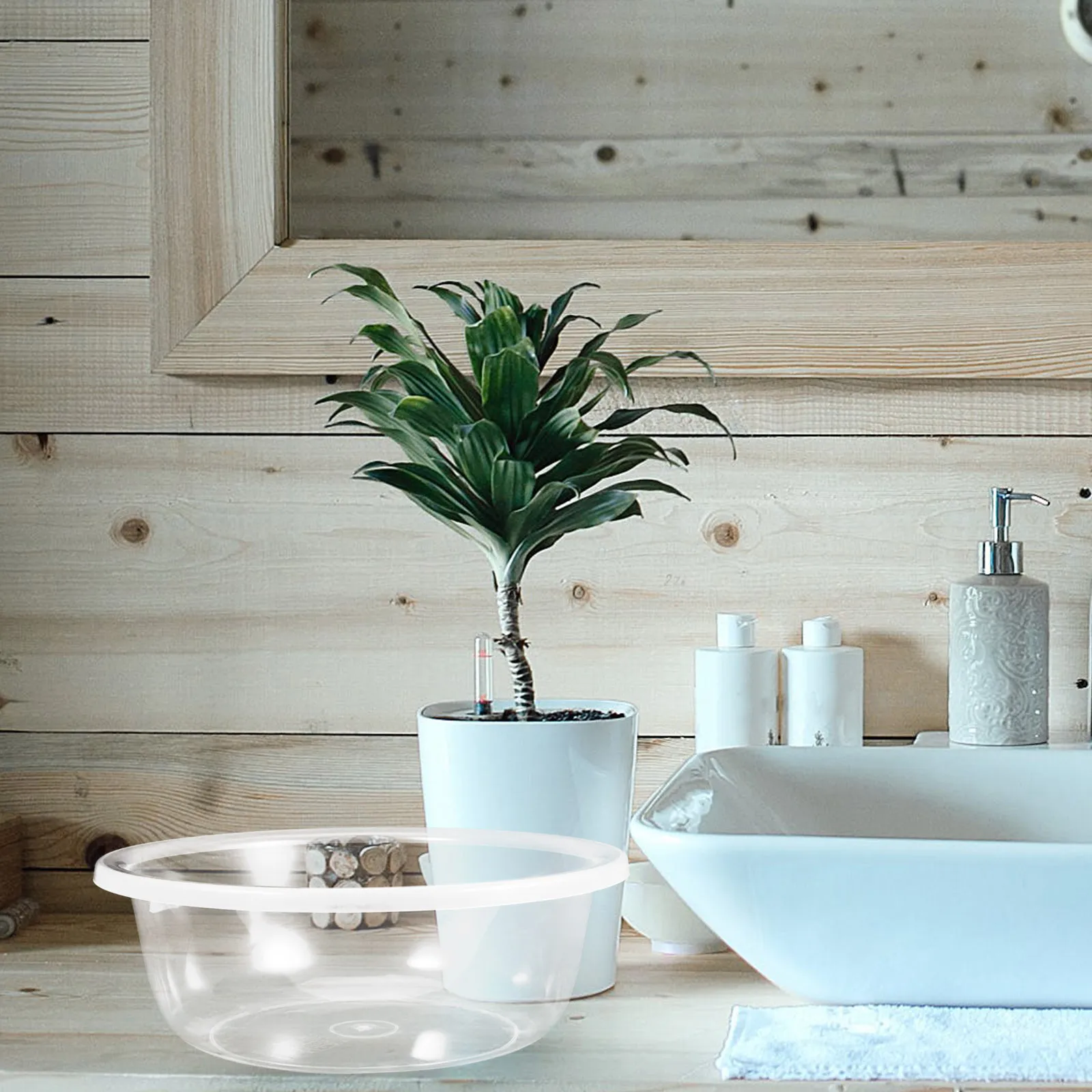 

Clear Foot Bath Basin for Soaking Feet Kids Transparent Face Washing Tub Heavy Duty Plastic Waterproof Large Size for Home