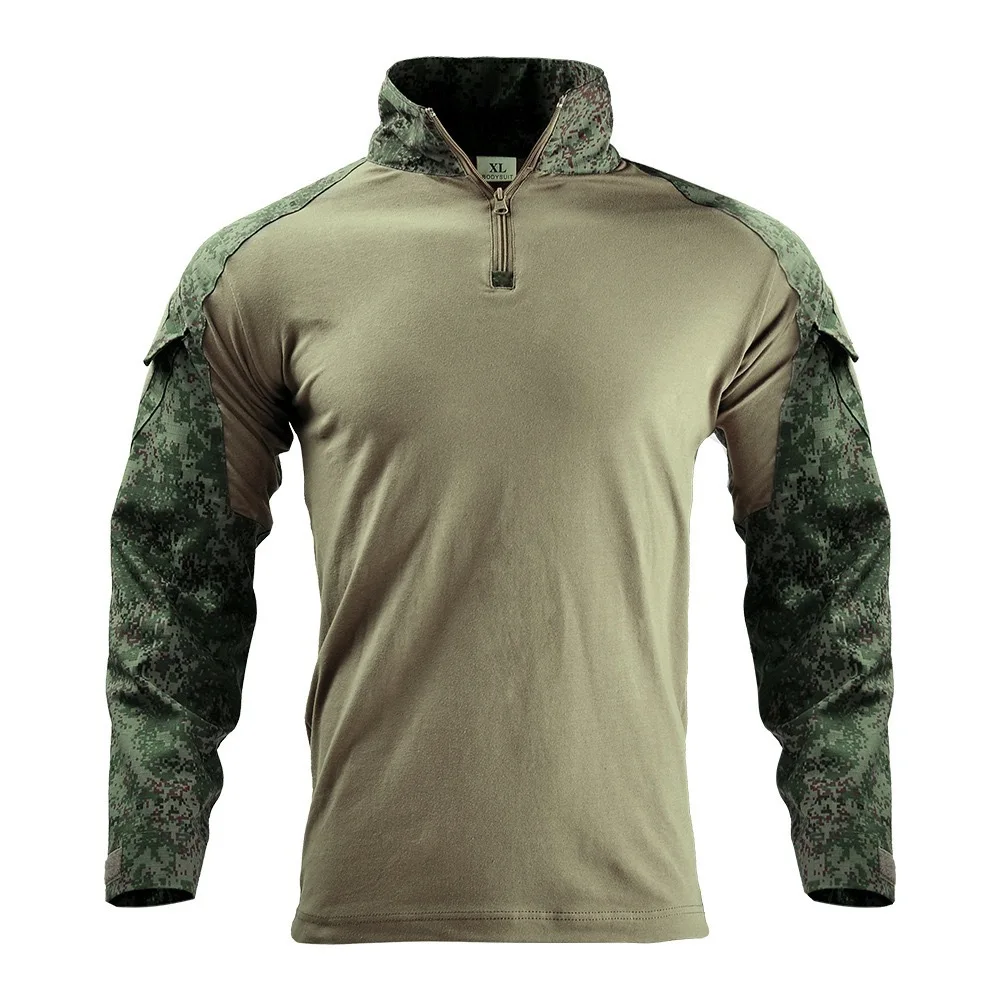 

Mens G2 Camouflage Tight Fit Outdoor Training Frog Suit Long Sleeve Military Training Polo Shirt