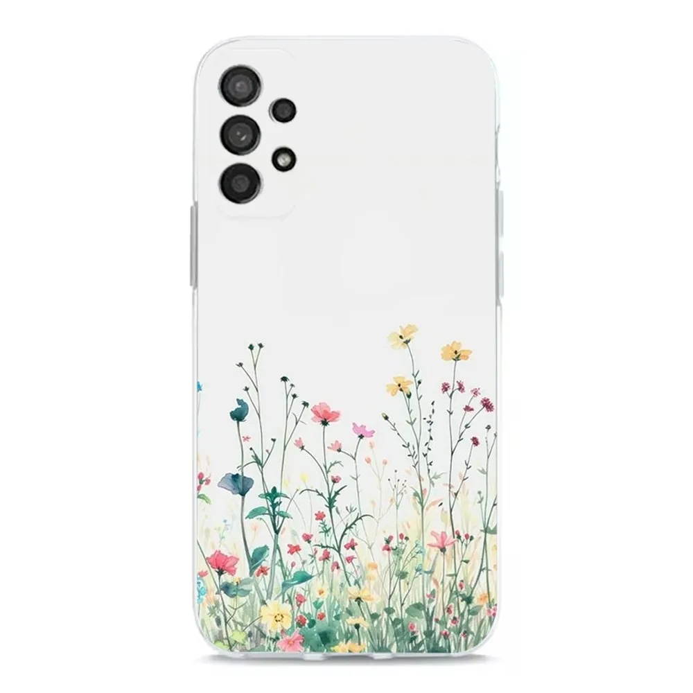 Personalized Flowers Phone Case For Samsung Galaxy A71,70,52,40,51,31,A50,21S,30S,Note20ultra Transparent Cover