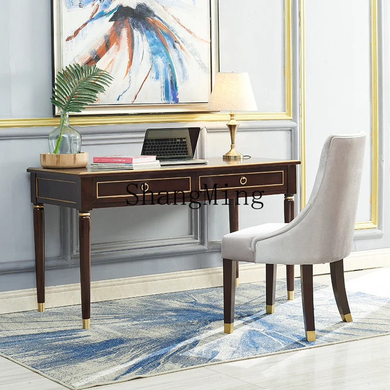 

CL light luxury solid wood desk post-modern simple study beech classical furniture writing desk computer study table and chairs