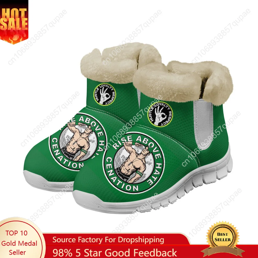 

John Cena 20 Years Never Give Snow Boots Men Womens Shoe Keep Warm High Quality Casual Lightweight Couple Sports Custom Sneakers