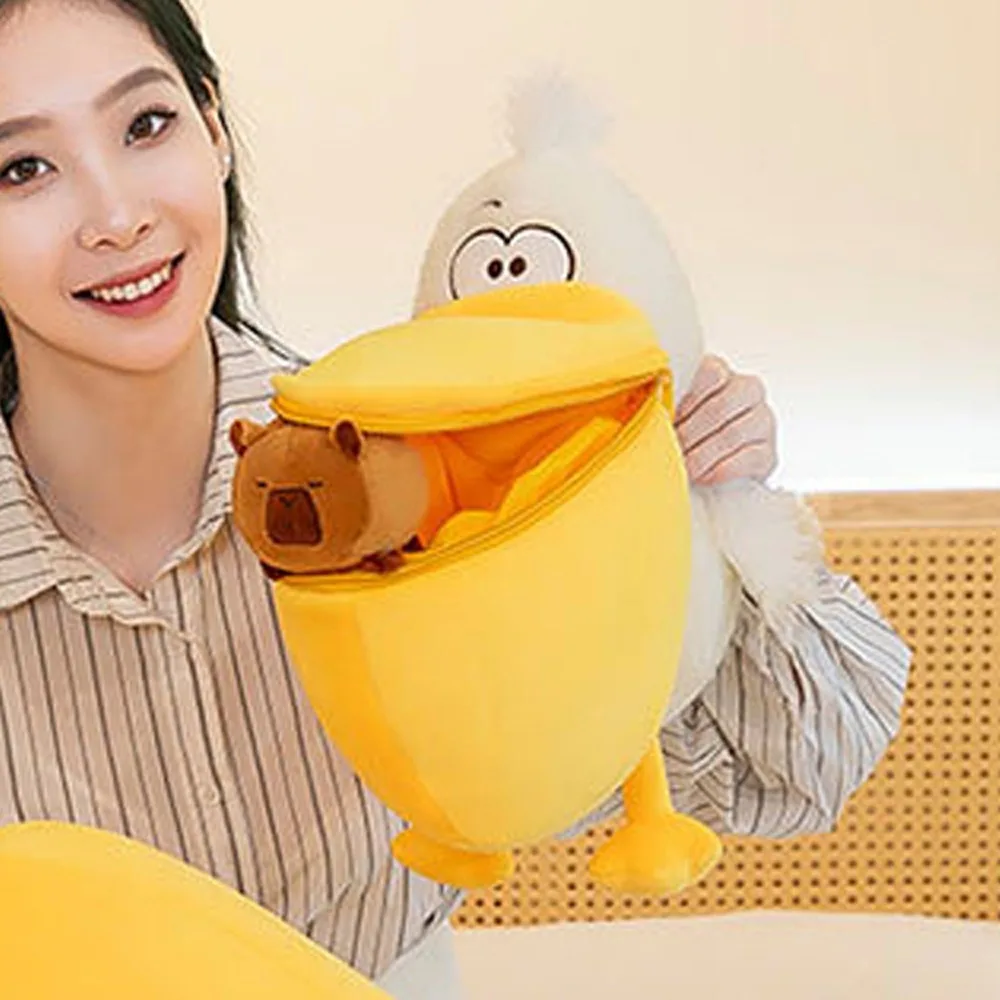 

Подушка для сна Пеликан Капибара Плюшевая игрушка Большой рот PP Хлопок Капибара Пушистая игрушка Прекрасная милая плюшевая кукла Капибара Домашний декор