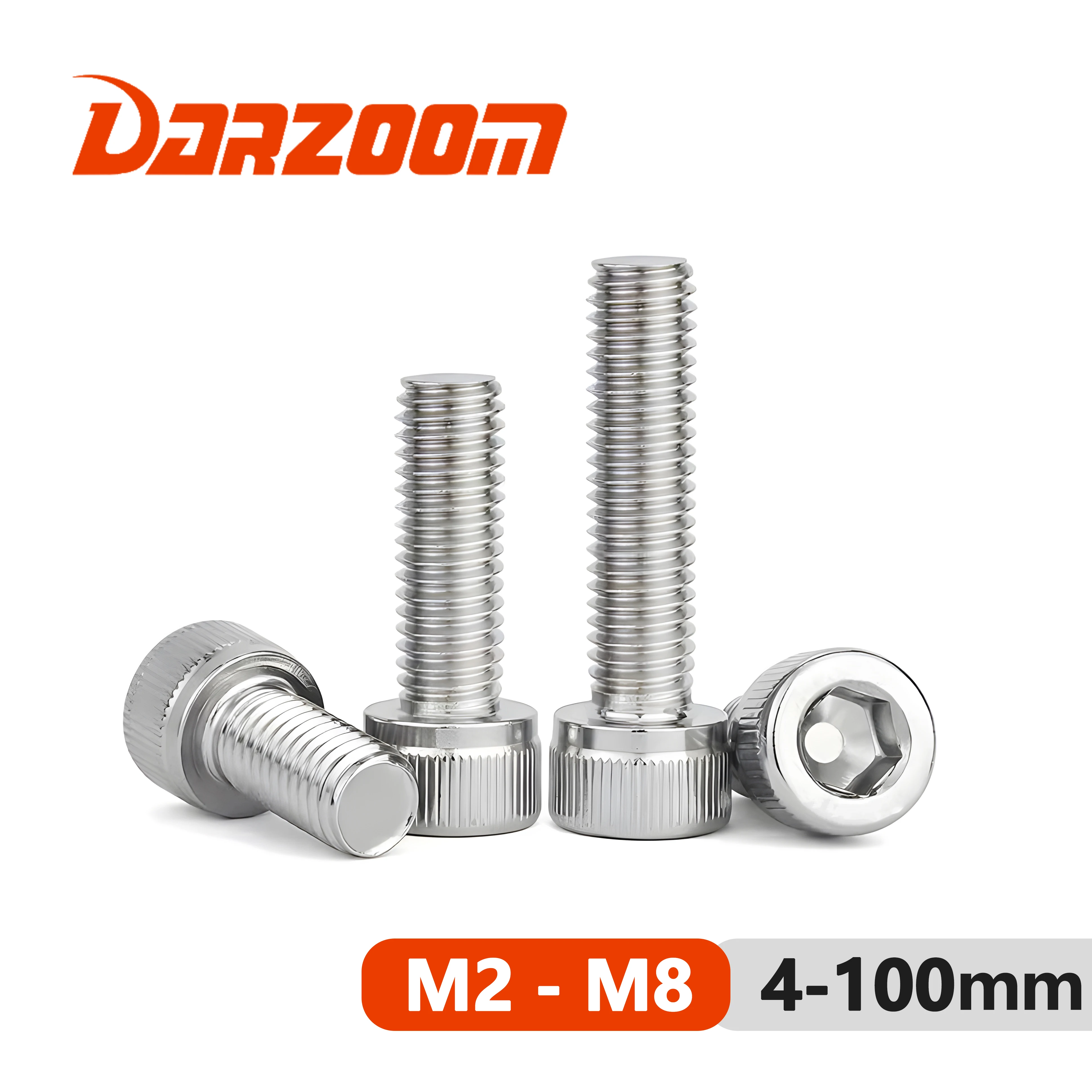 

10-50pcs Stainless Steel iron M2 M2.5 M3 M4 M5 M6 M8 Hexagon Hex Socket Head Cap Allen Bolt Screw L:4-100mm