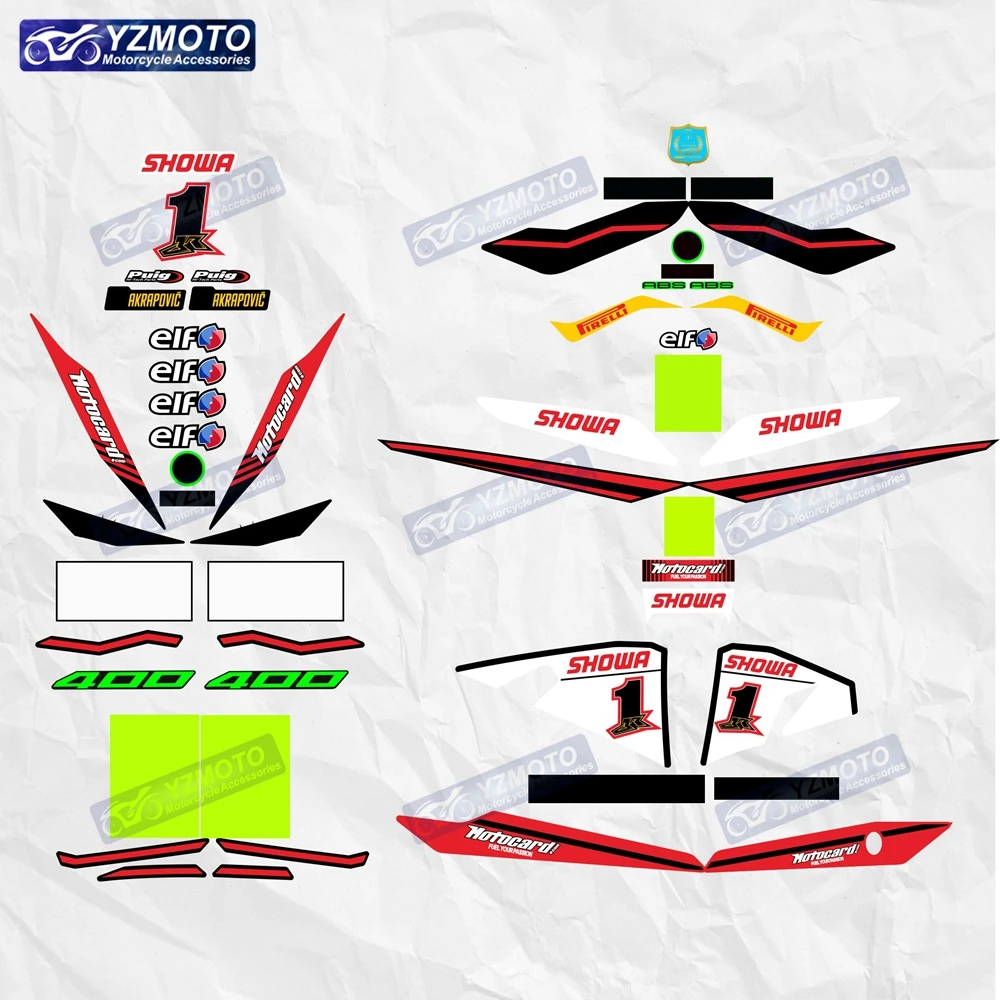 

For NINJA400 Ninja400 2021 Motorcycle Full Set Racing Fuel Tank Engine Body Fairing Windshield Helmet Decorative Decal Stickers