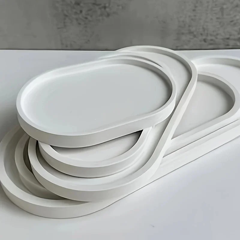 

Овальный поднос, силиконовые формы для бетонной штукатурки, ювелирных изделий, чаша для хранения эпоксидной смолы, дизайнерская тарелка, орнамент