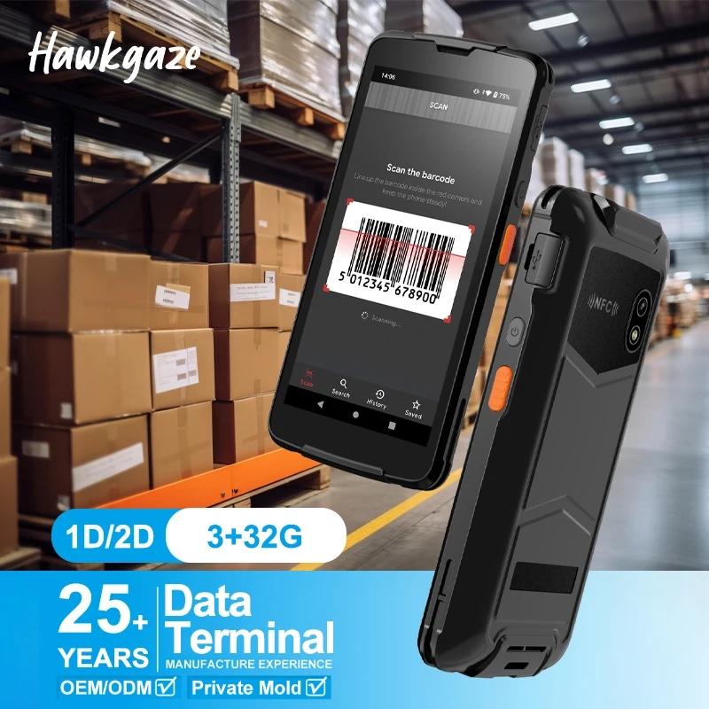 Android 11 3+32gb Ip67 Rugged Pda Scanning Android Qr Code Scanner 5000mah 8-core 2.0GHz Pda Handheld 5.5 Inch Full-Screen Pda