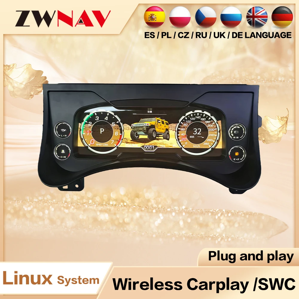 Digital Instrument Cluster 12.3 Inch Upgrade Dashboard For Cadillac Escalade 2003-2006 full LCD Screen Virtual Driving Plug-play