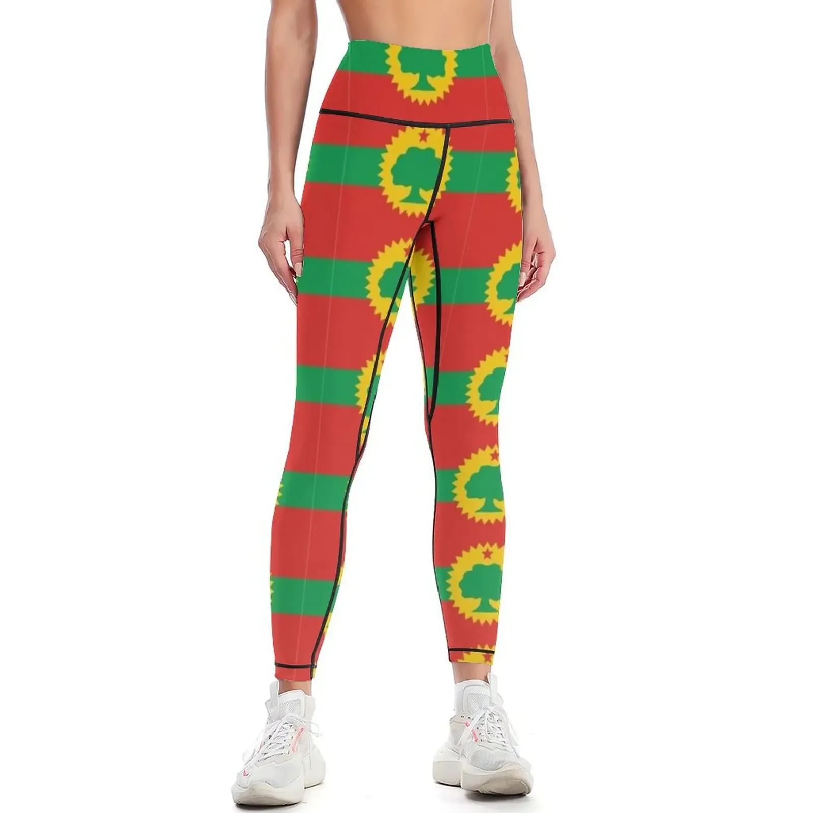 

Flag of the Oromo People (Oromoo) Leggings Clothing fitness fitness set gym high waist Sweatpants Womens Leggings