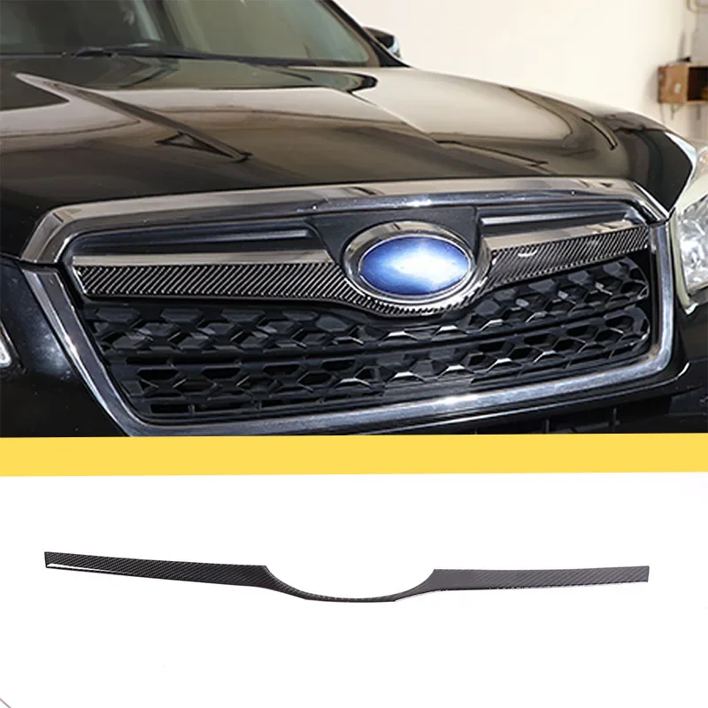 For Subaru Forester 2013-2018 Soft Carbon Fiber Car Front Grille Strip Front Bumper Cover Trim Sticker Car Interior Accessories