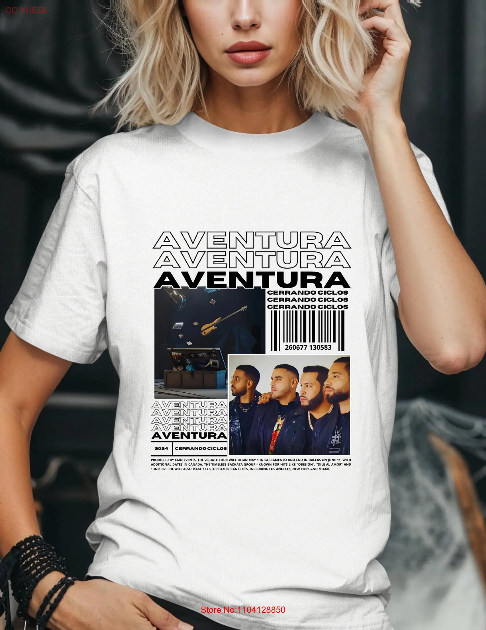 Aventura Tour T Shirt Cerrando Ciclos Romeo Santos Albums Bachata long or short sleeves