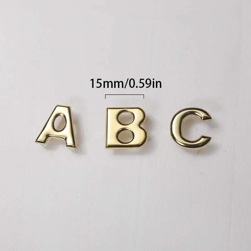 1set  15mm English Letter Jaw Rivets 2colors for Bag Leather Clothing Shoes  Spikes Studs