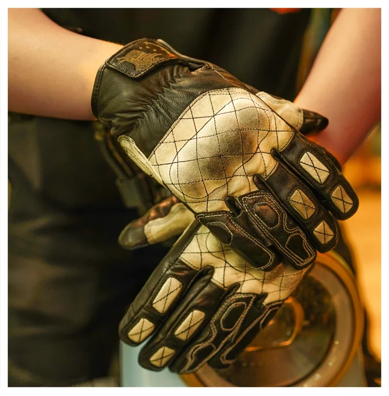

Uglybros Retro Leather Motorcycle Motocross Gloves Men‘s Motorbike Riding Touch Screen Moto Guantes Gloves Waterproof Windproof