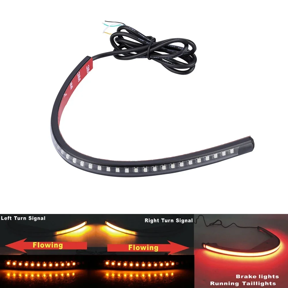 Motorrad Weich gummi Blinker Heck Hinterrad bremse Bremslicht smd3528 12v flexible Universal 36 LED Licht leiste Streifen fließende Lampe