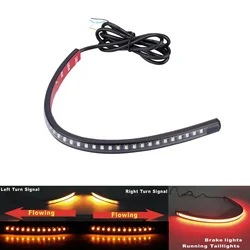 Motorcycle Soft Rubber Turn Signal Tail Rear Brake Stop Light SMD3528 12V Flexible Universal 36 LED Light Bar Strip Flowing Lamp