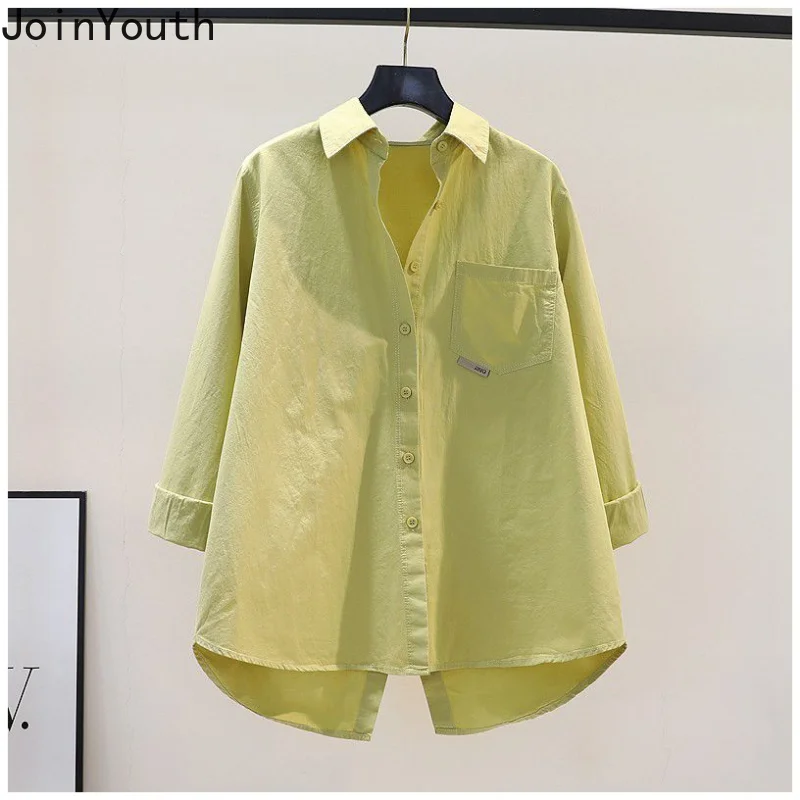 Korean Blouse Women Long Sleeve Loose Split Shirts Fashion Casual Irregular Blouses Oversized Tops 2023 Blusas Mujer De Moda