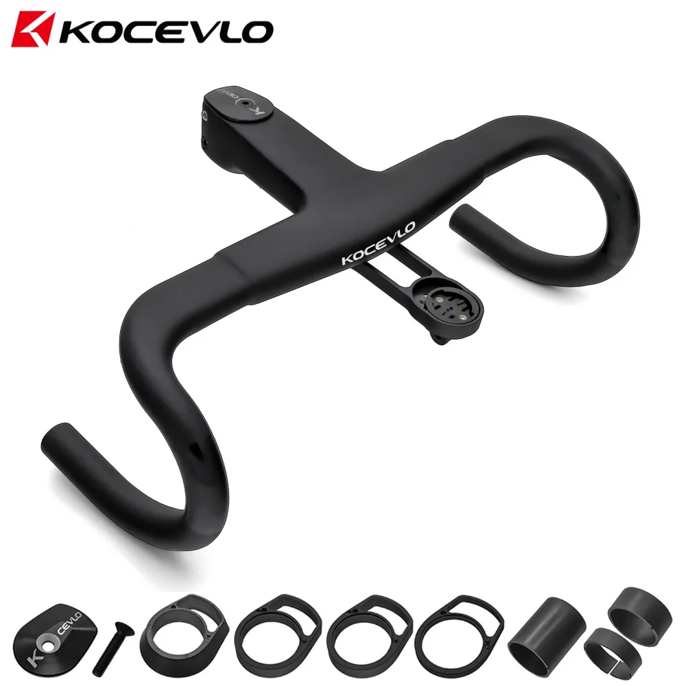 

KOCEVLO H11 Carbon Road Handlebar With Stem 28.6/31.8mm Integrated handlebar OD2 Road Bike handle 370/390/400/420MM