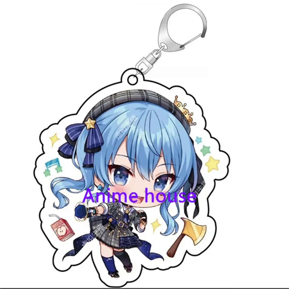 Anime Hololive Vtuber llavero dibujos animados figuras lindas colgante llavero anillo ornamento bolsa encanto mujeres hombres re