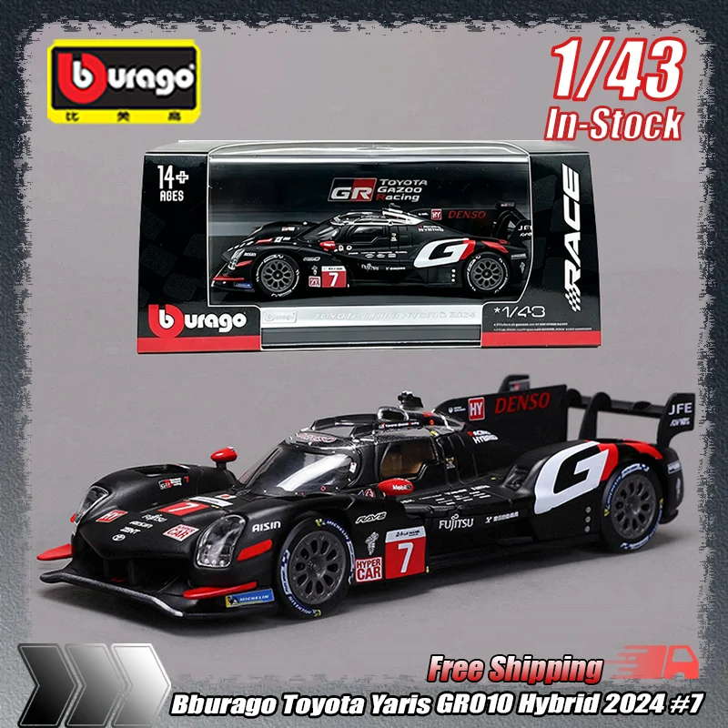 

New In Stock Bburago 1:43 Toyota Yaris Gr010 Hybrid 2024 #7 Gr Yaris Rally1 Hybrid Series Alloy Miniature Diecast Model Toy Gift