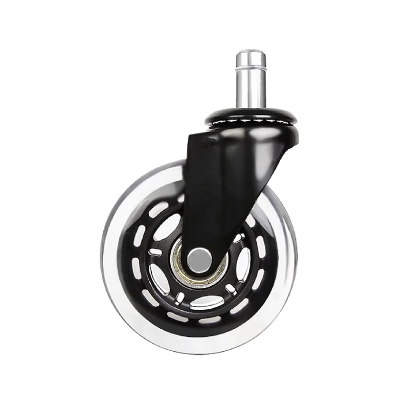 5 Pcs/Lot 2.5/3 Inch Casters Office Chair M10/M11 Mute Universal Wheel Pu Circling Caster Strong Bearing Transparent Wheel