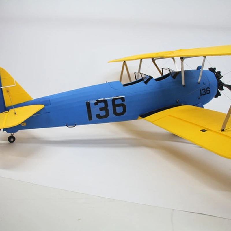 แบบไดนามิกDilimei PT17 รีโมทคอนโทรลไฟฟ้าFixed Wingเครื่องบินDual Wings Span 1.3M 4Sเครื่องบินจําลองของเล่น