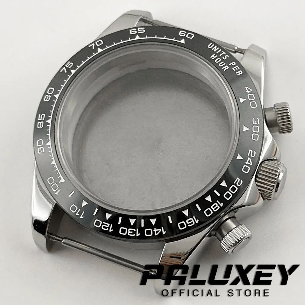 

40mm VK63 Sapphire Glass Stainless Steel Watch Case with Ceramic Bezel Men's Watch Accessories for VK63 VK63A Quartz Movement