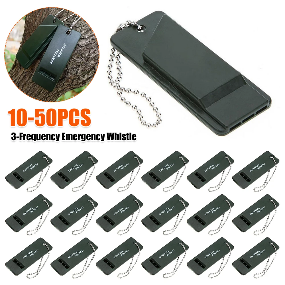 

3-Frequency Whistle High Decibel Safety Survival Whistle Rescue Signaling First Aid Tool for Hiking Camping Mountaineering