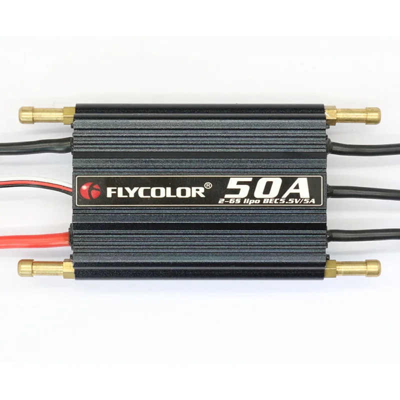Controlador de velocidad Flycolor 50A ESC sin escobillas impermeable para barco RC 2-6S Lipo BEC 5,5 V/5A sistema de refrigeración por agua de plástico para niñas