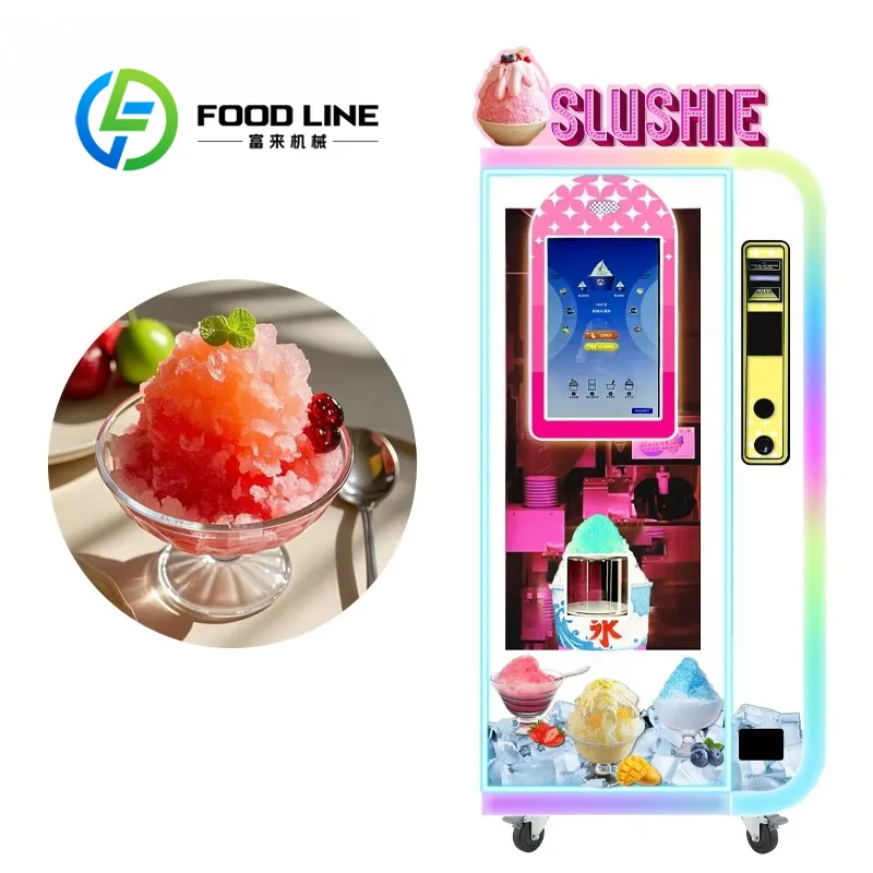 Shaved Ice Vending Machine Great For Amusement Parks Supplying Instant Frozen Goodies With Low Maintenance Requirements