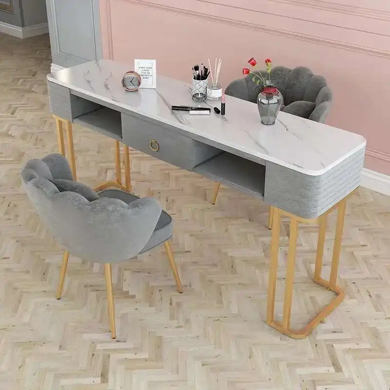 

Modern Minimalist Nail Tables Manicure Shop Table And Chair Set Light Luxury Single Double Professional Manicure Table Chair