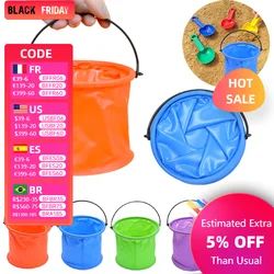 2Pcs Beach Sand Bucket Toy Collapsible Bucket Gardening Tool Outdoor Pool Play Tool Kids Summer Water Fun Toy Birthday Gift