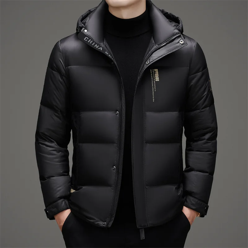 الشتاء الرجال أسفل سترة خفيفة الوزن في الهواء الطلق التزلج يندبروف معطف منتفخ دافئ العصرية انفصال هود سترة مقاومة البرد #4