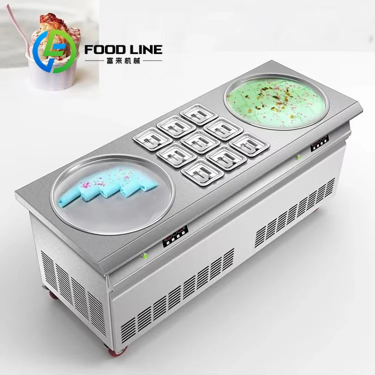 Thickened Cold Plate Thai Ice Cream Roll Machine Uniform Cold Conduction Ensure Every Ice Cream Roll Freezes Evenly