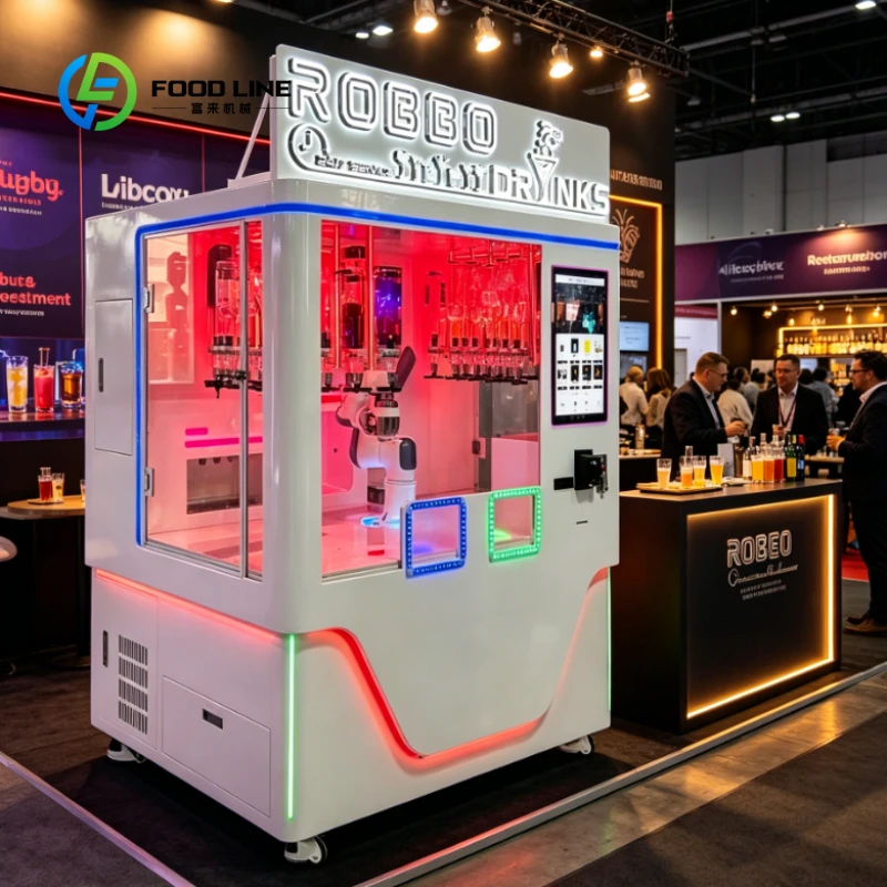 Customized Color Neon Light Robot Cocktail Vending Machine, Unattended Touchscreen Bartender Mixer Automatic Beverage Service
