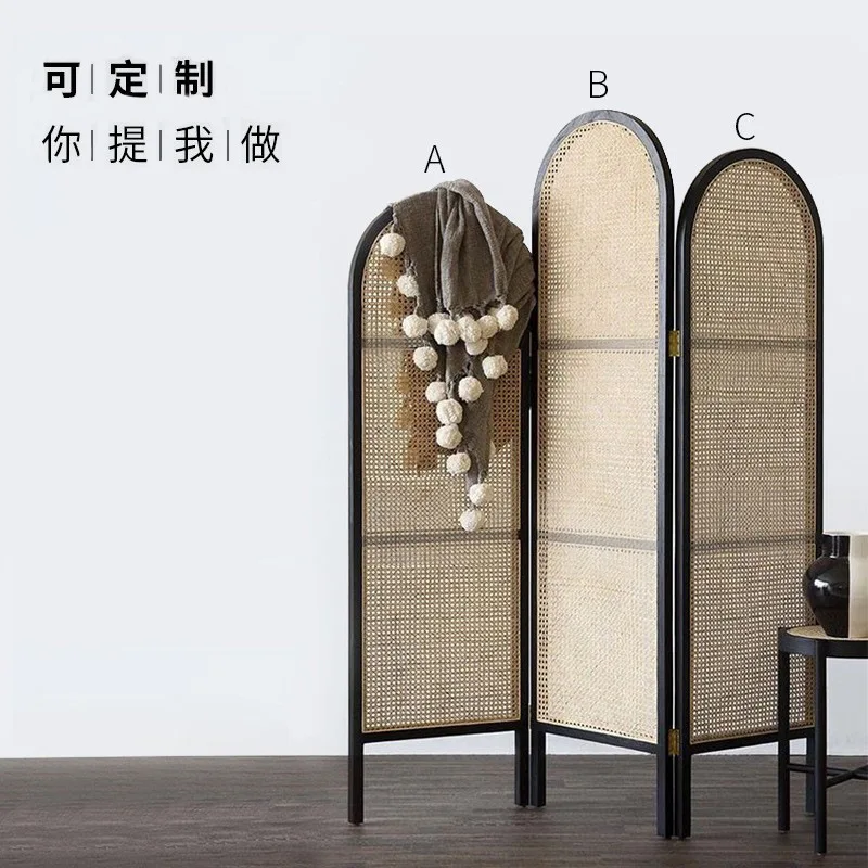 screen living room partition bedroom shelter household small apartment mobile decoration folding new Chinese style