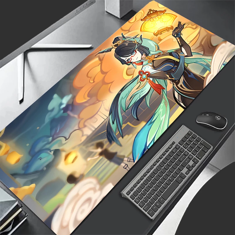 Mousepad Computer Gaming Accessories Keyboard Pad Office PC Rubber Mouse Pad Decoracion Desk G-genshin Impact Xianyun Mouse Mat