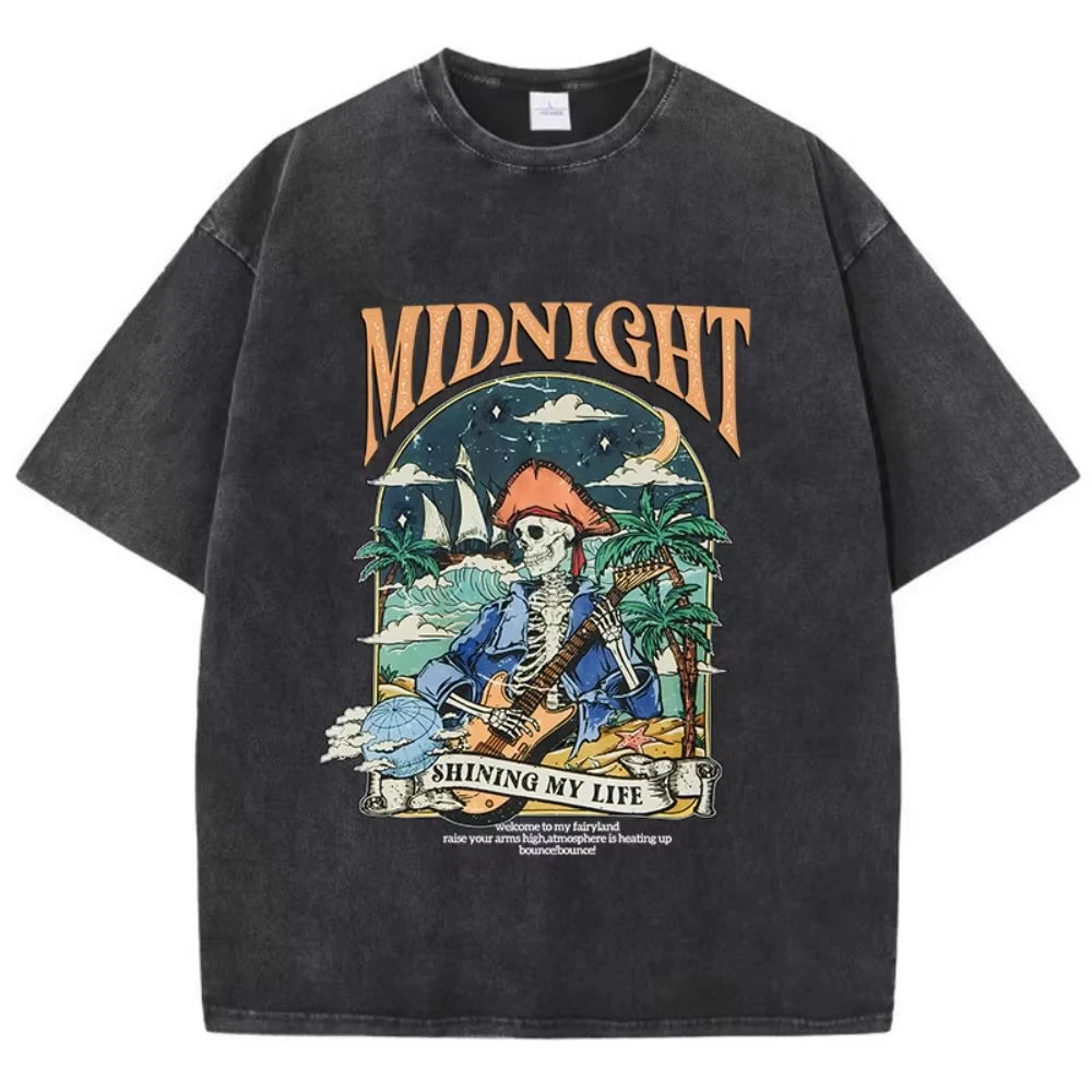 

Женские хлопковые футболки с принтом «Shining My Life Musical Cowboy Skeleton», свободные, с круглым вырезом, дышащие, летняя женская одежда