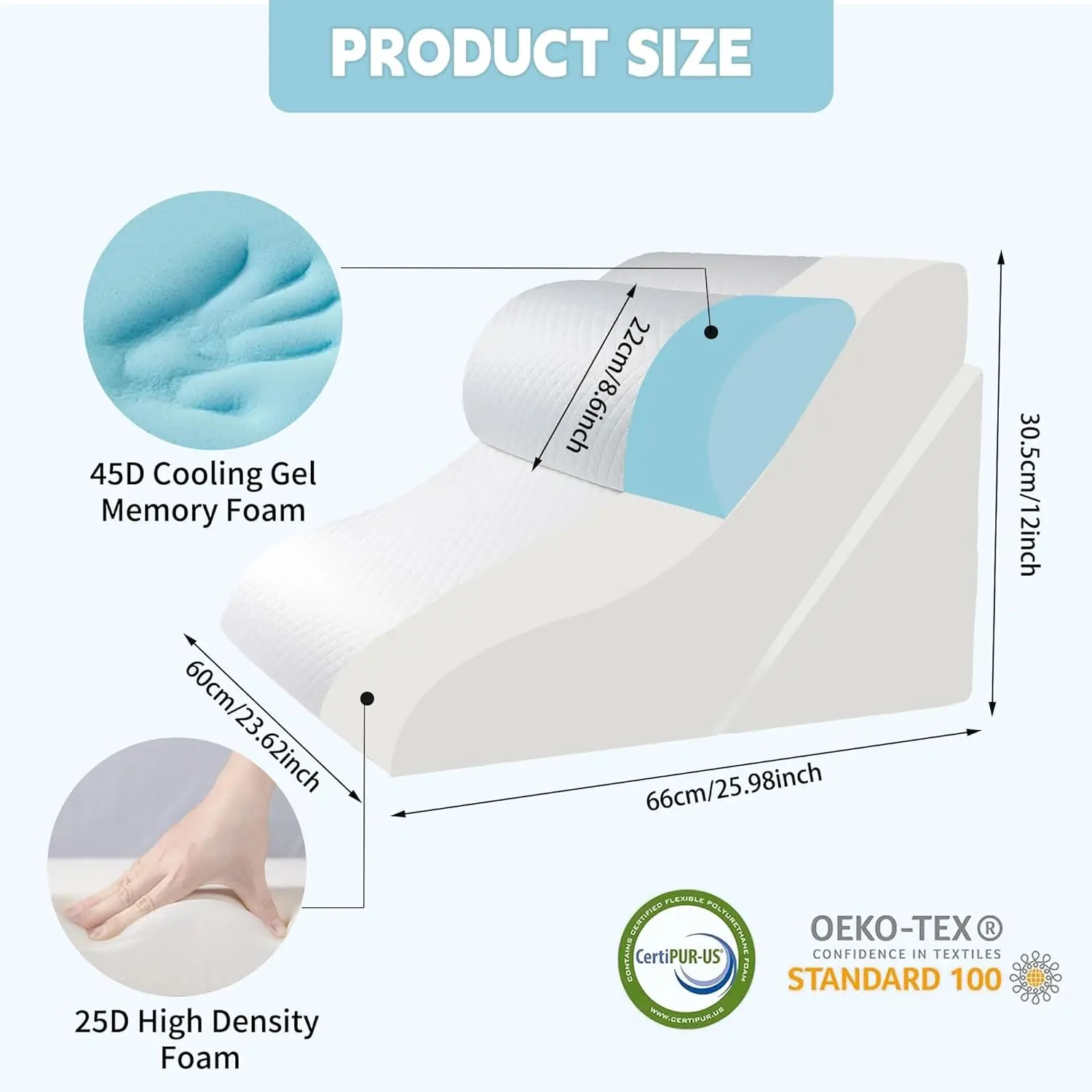 3Pcs Wedge Pillow For Sleeping, 15-In-1 Orthopedic Bed Wedge Pillow Set Adjustable Memory Foam Wedge Pillow For After Surgery,