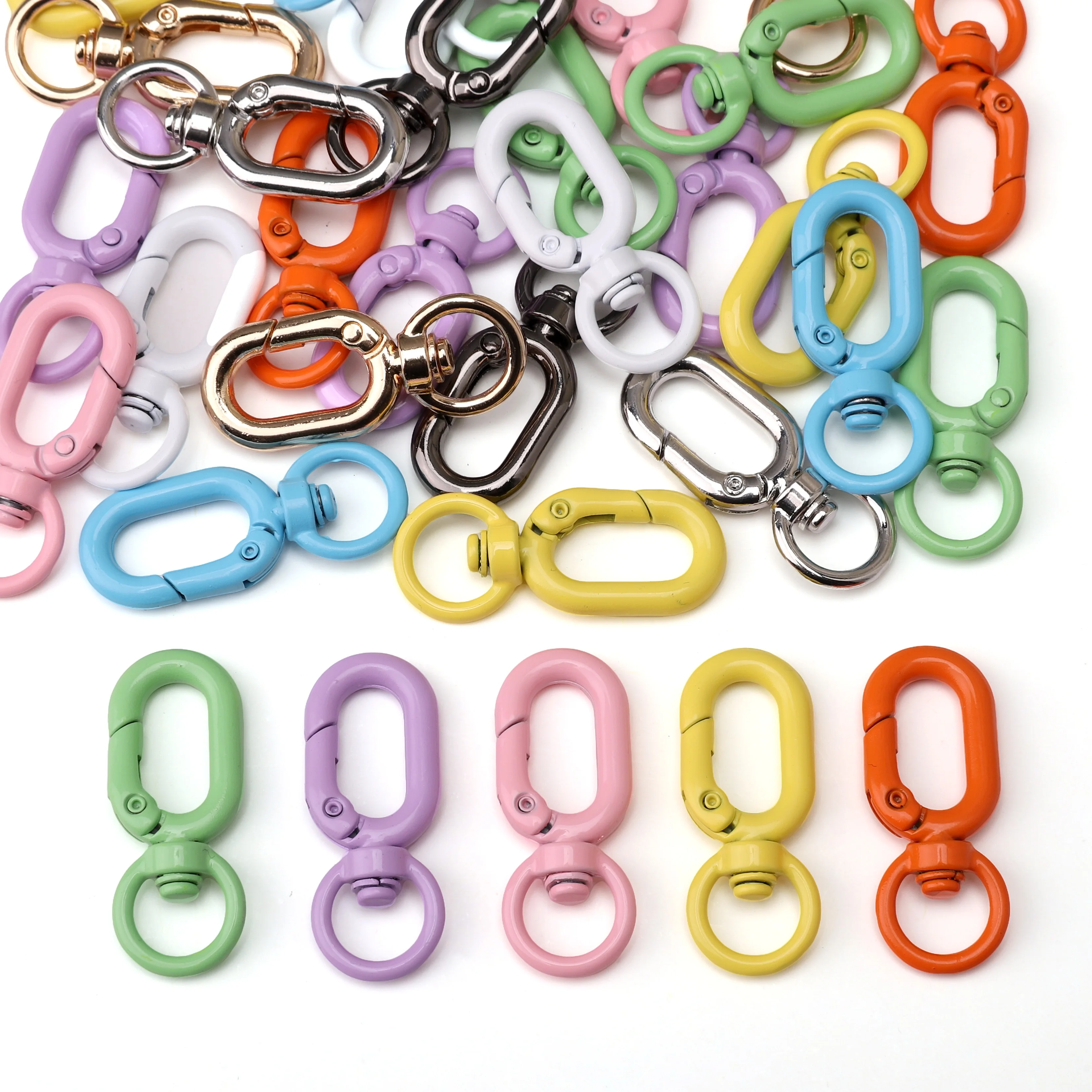 1개 16x39mm 합금 스프레이 페인트 8자형 버클 키체인 연결고리 펜던트 클라스프 쥬얼리 DIY 공예 제작 액세서리