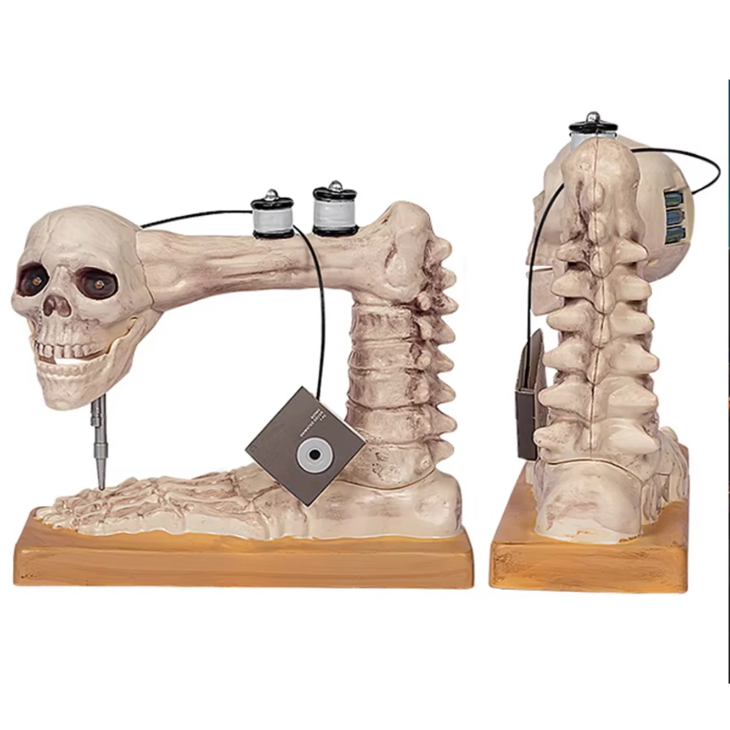 

Factory Direct Halloween Prop Voice Controlled Skeleton Sewing Machine Figurine Plastic Halloween Decoration